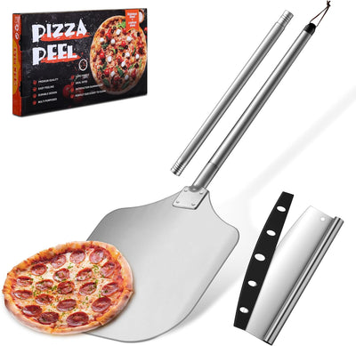 Pizza Peel 12 Inch, Aluminum Pizza Turning Peel (SS Handle)