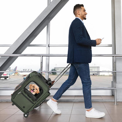 Deluxe Rolling Backpack Dog & Cat Carrier (2-Year Warranty)