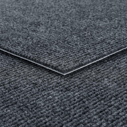 16-pcs Carpet Tiles Dark Grey Carpet Squares with Padding Attached Garage Carpet Flooring Anti Slip Washable Rug