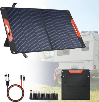 100W Foldable Solar Panel - Charger for Power Stations | Monocrystalline 23.5% High Efficiency QC3.0 USB-A/USB-C