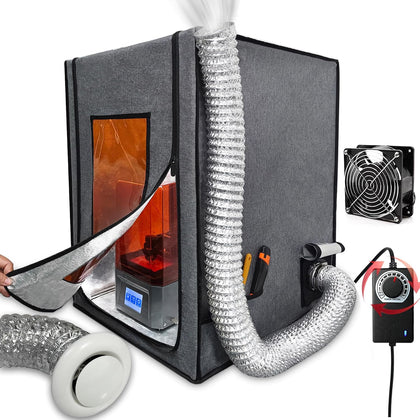 Upgraded Resin 3D Printer Enclosure with Ventilation Kit, Premium Fireproof Dustproof Tent Constant Temperature