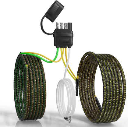 4 Pin 5 Wire Trailer Wiring Harness 22FT for Rewiring Both-Side Taillights, Pure Copper Wishbond Trailer Light Kit 4