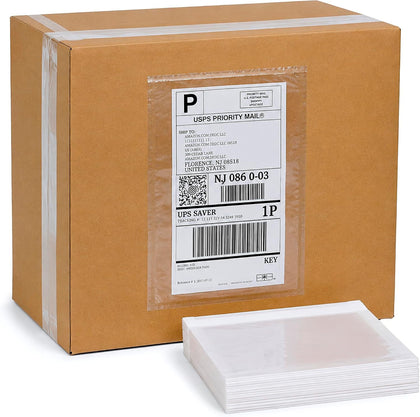 Clear Packing List Envelopes, 9.5 x 12 Inch Self Seal Shipping Document Pouches, 500 Pack for Business Warehouse E