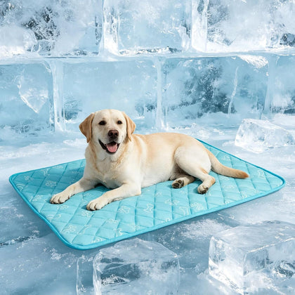 Dog Cooling Mat, Durable Cooling Mat for Large Dogs 35x23in, Blue