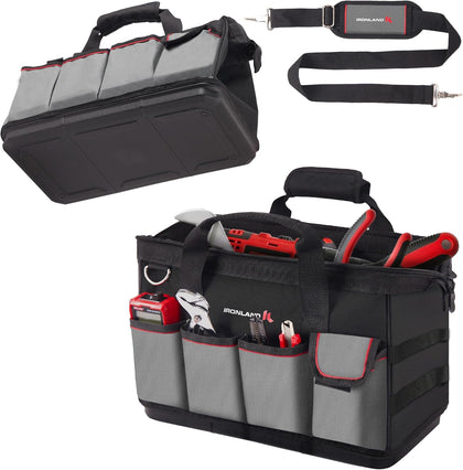 16.5 Inch Hard & Sturdy Bottom Tool Bag Organizer for Men, Waterproof Heavy Duty Tool Bag with Handle & Large Zipper