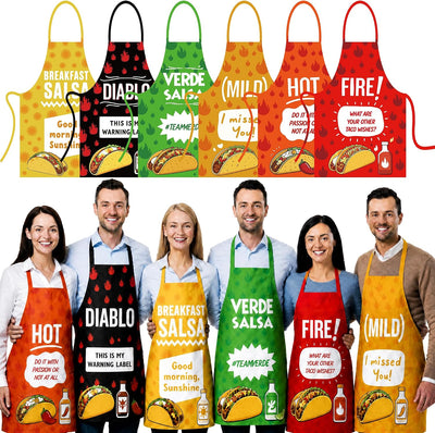 6 Pcs Taco Sauce Costume, Halloween Group Costume Condiment Apron