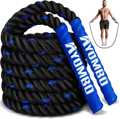 Jump Rope, Weighted Jump Rope for Fitness, Boxing Equipment Jump Ropes for Men Women, Battle Skipping Ropes for