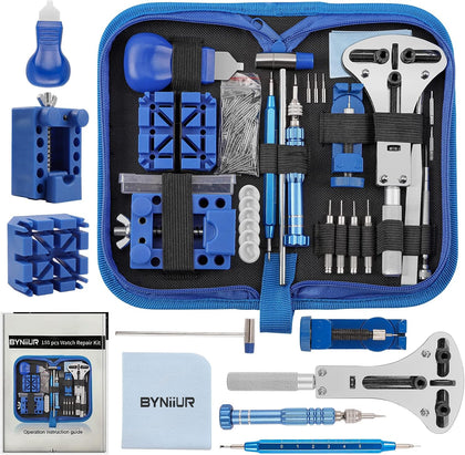 Watch Repair Kit, BYNIIUR Watch Battery Replacement Tool Kit, Watch Repair Tools & Kits, Watch Link Removal Tool Kit