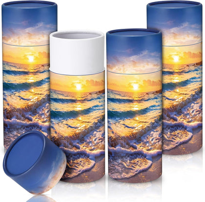 4 Pcs Biodegradable Scattering Tubes for Human Ashes, Sunset Beach