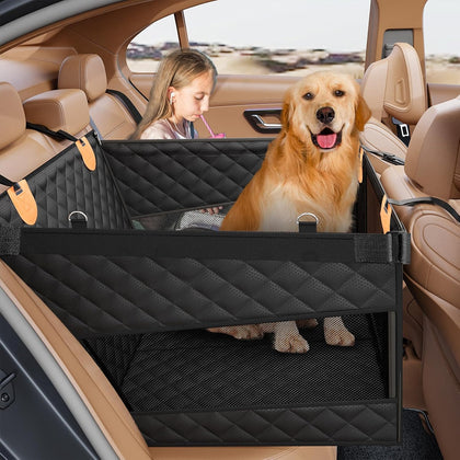 Large Dog Car Seat, Back Seat Extender for Dogs with Hard Bottom