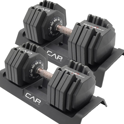 ADJUSTABELL Adjustable Dumbbell Set, Premium Quick Select Adjustable Weights for Strength Training, Singles & Pairs