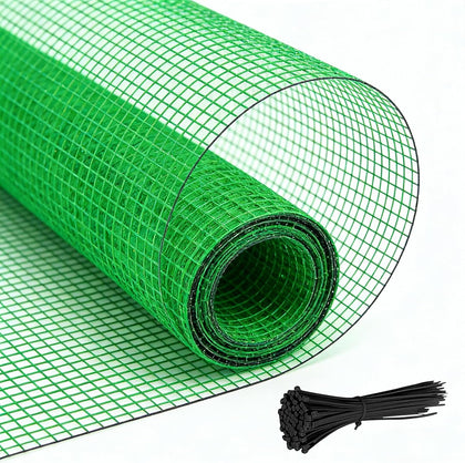 4x100 FT Garden Fence,0.4" Mesh Plastic Fencing Deer Netting Roll