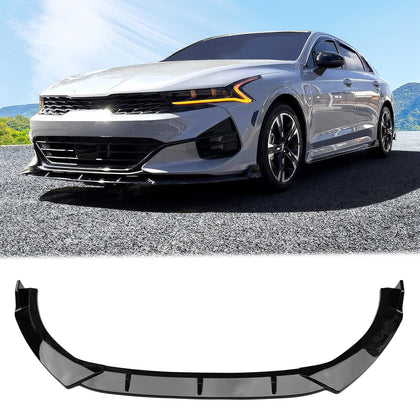 Front Bumper Lip Fits 2021-2027 Kia K5, Gloss Black