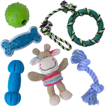 Puppy Chew Toys for Teething, Natural Rubber Set (6pk)