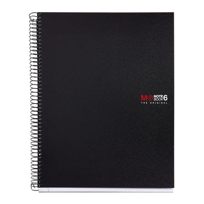 Miquelrius 8.25 x 11.75 A4 Wirebound Notebook, 6-Subject, Graph Paper, Black (2824)