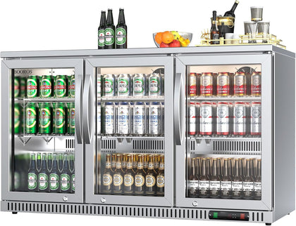 3-Glass Door Back Bar Cooler, 11.48 Cu.Ft Under Counter/Freestanding