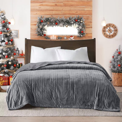 Heated Blanket King Size, Heating Electric Throw Blanket Dual Control, 10 Heat Settings, 12 Hours Auto Off, Machine