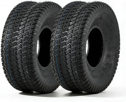 13x5.00-6 Lawn Mower Tires (Set of 2), 4Ply Tubeless Turf Tires for Riding Mower Garden Tractor, Turf Saver Lawn
