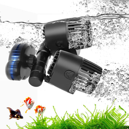 Aquarium Wave Maker - 20W 4277GPH Fish Tank Wavemaker Magnetic Mount Suction /360°+180°Adjustable Double