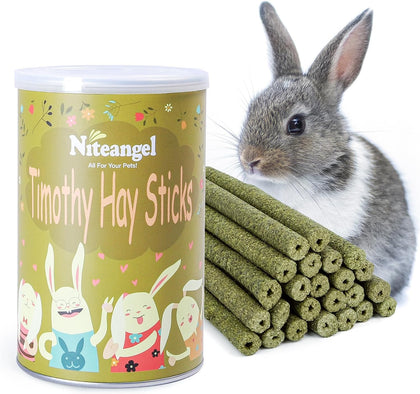 20pcs Natural Timothy Hay Sticks, Timothy Molar Rod for Rabbits, Chinchilla, Guinea Pigs and Other Small Animals. |
