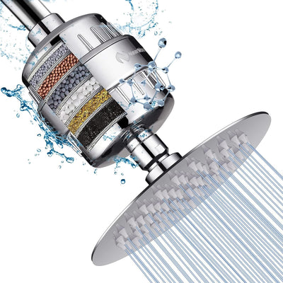 Shower Head and 15 Stage Shower Filter Combo, High Pressure Filtered Shower for Hard Water, Improves the Condition of