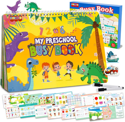 Montessori 24 Themes Busy Book for Toddlers 3-5, Engaging Preschool Learning Activities for Home School Travel –