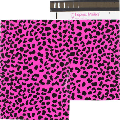 100 Poly Mailers 10x13 - Hot Pink Cheetah -Shipping Bags