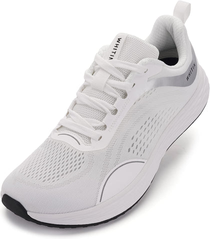 Men's Wide Toe Box Zero Drop Workout Sport Running Shoes White 8.5
