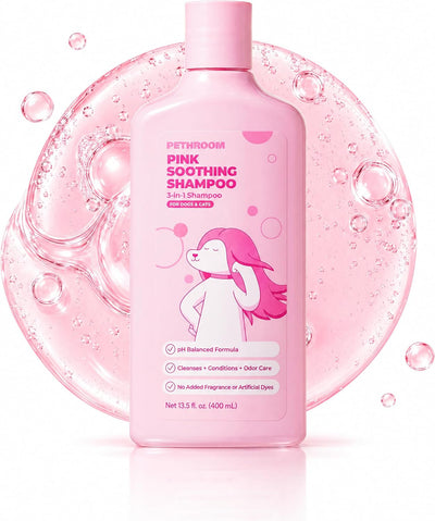 Pink Soothing 3-in-1 Dog & Cat Shampoo for Dry Skin & Itch Relief
