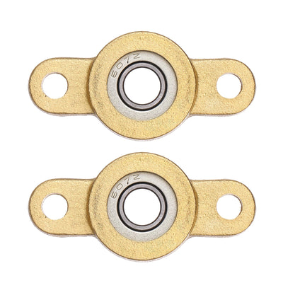 uxcell 2Pcs TF07 Pillow Block Bearings 7mm Bore, Copper Housing, ABEC 3