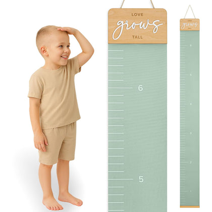 Beautiful Growth Chart for Wall - Cute Height Chart to Easily Track Your Kids' Growth and Milestones - Essential Baby