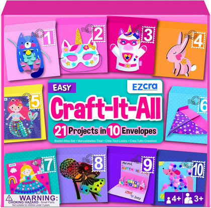 Unicorn Craft Kits for Kids Ages 4-8 – 21 Projects in 1 Craft Box for Kids – All Inclusive No Mess Arts and Crafts