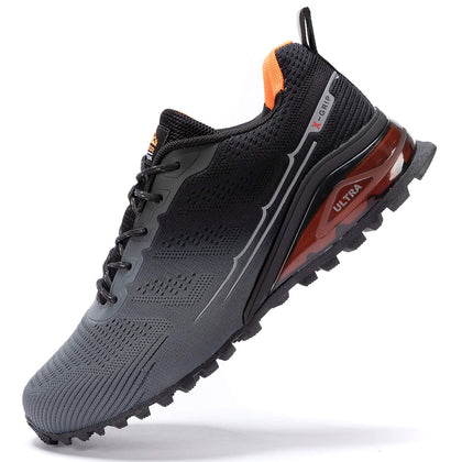 Men's Trail Running Shoes Fashion Hiking Sneakers for Men Tennis Cross Training Shoe Gray Non-Slip Walking Footwear
