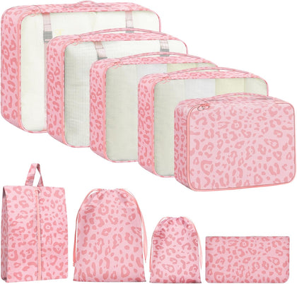 9 Set Packing Cubes for Travel Essentials - Lightweight Carry-On Luggage Organizer Bags with Shoe, Clothes & Laundry