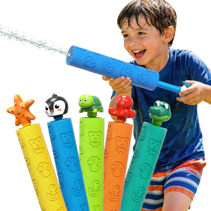 Squirt Gun Bulk 6 Pack - Foam Water Shooters & Water Blaster Soakers for Kids Adults, Durable Fun for Pool Squirt