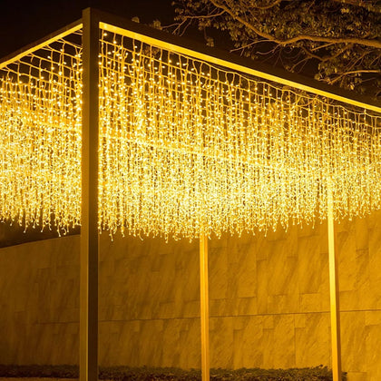 400 LED Icicle Lights Outdoor, 32.8 FT 80 Drops 8 Modes Christmas Twinkle Waterproof Connectable Fairy String Lights