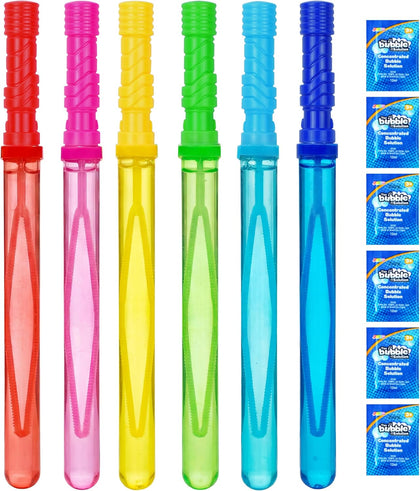 14.6’’ Big Bubble Wands for Kids, 6 PCS Bubble Wand with Refill Solution for Summer Toy Party Favor, Outdoors Toy