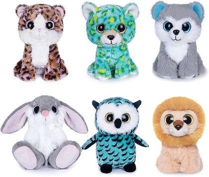 5" Plush Toys Set: Stuffed Animals Bundle - Cute Animals Toys Pack of 6 for Babies & Kids