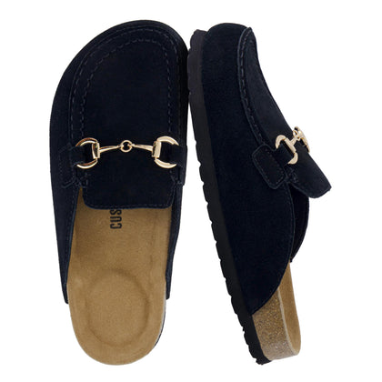 Cliff Suede Clog Mules for Women, Black 6