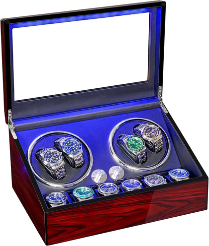 Watch Winder for Automatic Watches, Automatic Watch Winder Box | 4 Watch Rotator and 6 Extra Storages Super Quiet