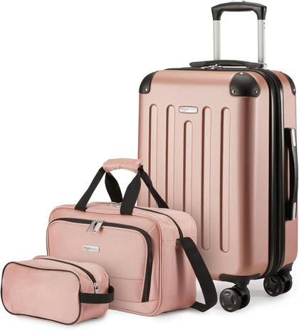 3-Piece Luggage Set, Including One 22" Expandable Hardside Suitcase With 8 Spinner Wheels, One 15-inch Tote Bag, and