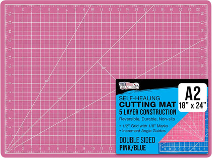 18"x24" Self-Healing Cutting Mat 5-Ply Pink/Blue | Double-Sided Pink/Blue Craft Mat, Non-Slip Cutting Mats for