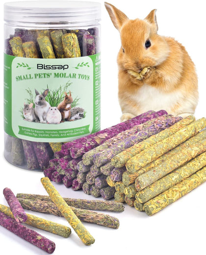 36PCS Rabbit Chew Sticks, Mixed Natural Flower Rose Chrysanthemum and Forget-me-not Chew Toys Treats for Rabbit Bunny