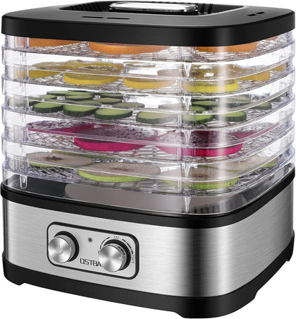 Food Dehydrator, 5 Trays, 240W Dryer for Jerky, Fruit & Veggies | BPA-Free Trays | 95-158℉ Temp | 72H Timer | 360°