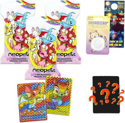 Holographic Sticker 3 Pack - Bundle with 3 Trading Card Blind Bags with in Game Codes Plus Stickers, More | Premium