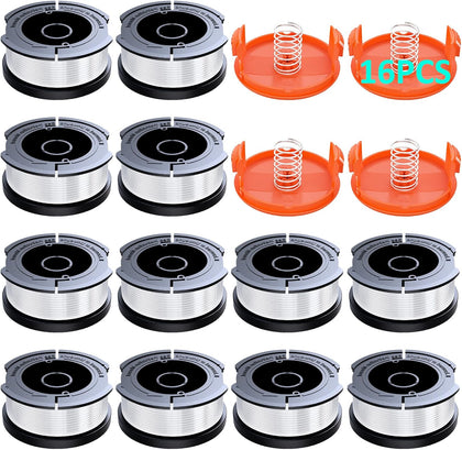 16 Pack Weed Eater String Compatible with Black+Decker, 360ft 0.065" AF-100 Replacement Spool, Autofeed String