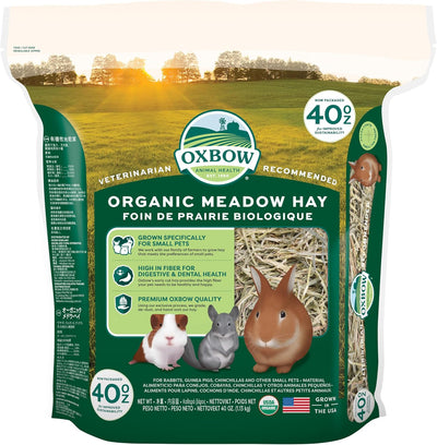 Organic Meadow Hay, Rabbit & Guinea Pig Hay, High Fiber, 40 oz