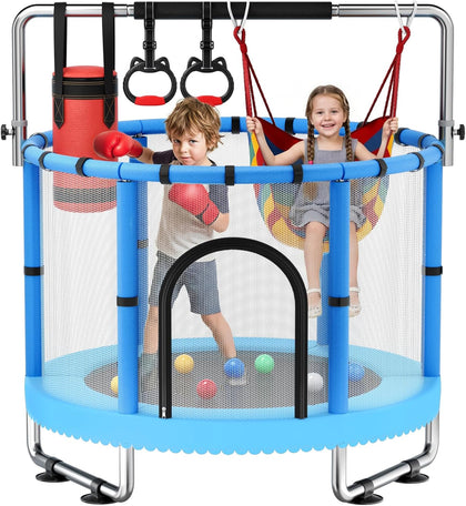 Toddler Trampoline for Kids, 440lbs Kids Trampoline with Net, Trampoline Indoor Outdoor playset with Adjustable