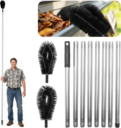 Premium 10.5 ft Gutter Cleaning Tools From The Ground Adjustable Gutter Cleaning with Pole No Ladder Needed Long