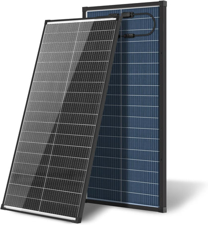 100W Bifacial Solar Panel,N-Type 12V 18BB 25% High-Efficiency A+ Monocrystalline Cell IP68 Waterproof Solar Panel for